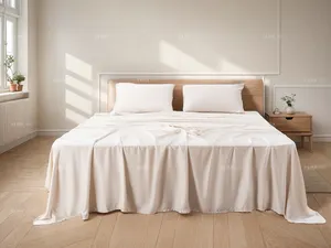 Luxury 100% Bamboo Duvet Cover Set Lyocell Bedding 300TC Modern Solid Knitted Techniques King Size Fitted Sheet Viscose Sheet