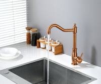 Robinet de cuisine monocommande extractible de style européen moderne, avec cartouche céramique, en acier inoxydable brossé, garantie 2 ans