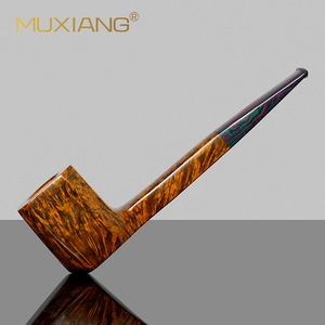 Muxiang Wooden Smoking Pipe Straight Shape Handcrafted Briarwood Filtered Tobacco Pipe For Men - Product Image 1