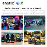 Simulateur de tir AR 9D Owatch, 4 places, machine d'arcade de tir réaliste en 3D, appareil de jeu à retour sur investissement élevé pour aire de jeux intérieure