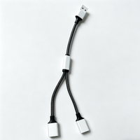 Câble répartiteur USB 2.0 en Y neuf avec sortie CC, adaptateur d'extension en alliage d'aluminium pour ordinateur portable, téléphone portable, clavier/souris, hub OTG, clé USB