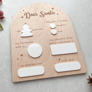 メリークリスマス木製看板親愛なるサンタボードへの手紙再利用可能なメリークリスマス看板子供のための木製クリスマスギフト - Product Image 5