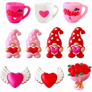 Perles en silicone 3D de style <span class=keywords><strong>amour</strong></span>, 100 pièces, <span class=keywords><strong>pour</strong></span> la Saint-Valentin, perles en silicone occidentales <span class=keywords><strong>pour</strong></span> la fabrication de bijoux, bracelets, colliers, artisanat - Product Image 3