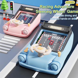Divertido juego de mesa de coche de carreras de aventura interactivo educativo Musical escritorio simulación conducción volante juguetes para niños - Product Image 2