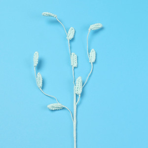 Petites herbes au crochet faites à la main, herbes délicates et légères au vent, feuillage artificiel vert, arrangement floral, feuilles de plantes symétriques - Product Image 2