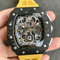 Reloj Deportivo de Negocios con Diseño Hueco 2026, Cristal de Zafiro de Alta Calidad, Caja de Fibra de Carbono, Movimiento Mecánico de Silicona para Hombre