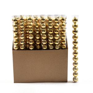 ENSEMBLE de 12 BALLES EN PLASTIQUE DORÉES BRILLANTES/MATTE DIAMETRIQUES Décoration suspendue de style festival 3CM - Product Image 1