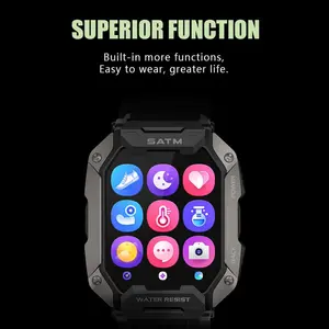 Rough C20 Smartwatch Reloj Inteligente 1.71 pouces Sport de plein air 5ATM hommes étanche Style <span class=keywords><strong>militaire</strong></span> C20 montre intelligente - Product Image 4