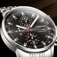 Reloj de Cuarzo para Hombre Mark Fairwhale de 42 mm, Acero Inoxidable, 3 BAR, Resistente al Agua, Correa de Metal, Analógico, para Uso Diario y de Negocios, FW-5710