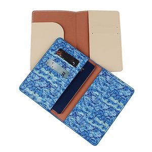 Elegante Funda de Pasaporte y Tarjetero de Cuero PU Impermeable con RFID, con Botón y Estampado a Color, Bolsa de Almacenamiento de Documentos 5 - Product Image 3