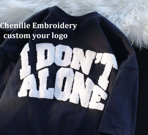 Горячая распродажа: Футболки с вышивкой на заказ, оптом, с вышивкой шенилл, не мнущиеся, дышащие, с индивидуальным дизайном - Product Image 2