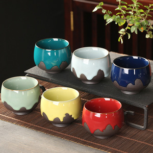 Vintage Porcelain Coffee Mug Kiln-Glazed Oil Drop Glaze <b>Microwave</b> & Dishwasher Safe Business Gift for Home Restaurant Hotel Use - Product Image 2