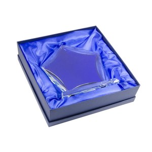 Trofeo di vetro stella blu con stampa UV per omaggi fieristico e regali di benvenuto - Product Image 6