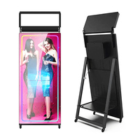 Photomaton avec miroir Accessoires gratuits pour impression de selfie vidéo Photomaton avec miroir avec machine à cartes