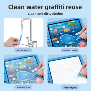Gran oferta, libro mágico colorido para pintar con agua, libro para colorear reutilizable, libro de dibujo mágico con bolígrafo para niños - Product Image 4
