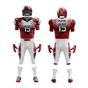 Ensembles de maillots de football américain personnalisés de qualité supérieure, en polyester, respirants, confortables, à manches courtes, séchage rapide - Product Image 2