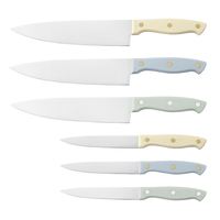 Couteaux de cuisine professionnels en acier inoxydable ultra-affûtés avec manche en POM coloré, couteau de chef de 8 pouces, couteau utilitaire pour chefs