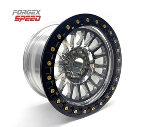 Jantes Forgex 4x4 17 18 pouces en aluminium T6061 poli, à déport profond, noires et argentées, Beadlock, forgées sur mesure pour Jeep Ford tout-terrain - Product Image 2