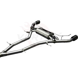 Conduit d'échappement haute performance en acier inoxydable Vortex pour Camaro Coupé 6.2L avec tambour central bypassé et embouts foncés - Product Image 5