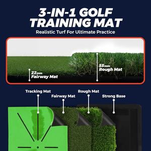 Tappetino da <span class=keywords><strong>Golf</strong></span> per Allenamento Indoor e Outdoor con Feedback, <span class=keywords><strong>4</strong></span> <span class=keywords><strong>Tappetini</strong></span> Sostituibili per Pratica Swing - Product Image 6