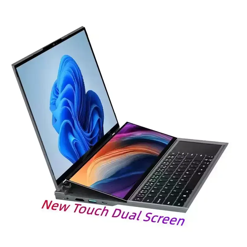 Harga grosir Laptop layar ganda Notebook 16 inci FHD layar sentuh inti i7-10750H Laptop bisnis untuk kantor