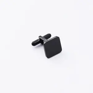 Luxury Custom Stainless Steel Cufflinks For Man Gold Silver Rose Gold Black Suit Cuff Links Square Shape Cufflinks