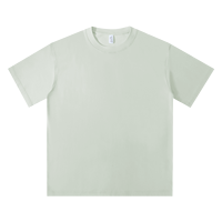 T-shirt décontracté unisexe à manches courtes et col rond, coupe ample, en coton peigné 230 g, personnalisable avec logo, idéal pour l'été