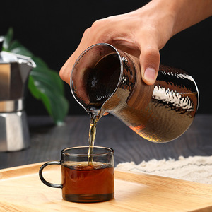 Produsen menjual teko kopi kaca borosilikat dengan cincin kayu tahan panas pembuat kopi 16oz kopi penuang Manual - Product Image 3