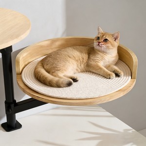 <span class=keywords><strong>Cama</strong></span> Portátil de Alta Calidad para Gatos, de Madera, Giratoria, para Escritorio de Oficina, para Descanso y Sueño - Product Image 2