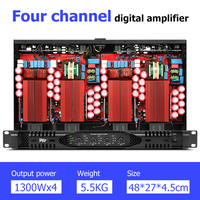 Nouvelles Arrivées Amplificateurs de Puissance Numériques Professionnels Audio Classe D 1U 4 Canaux 1300W Très Puissants 4 Ohms