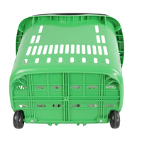 Panier à provisions roulant vert en plastique à faible quantité minimale de commande durable Highbright avec poignée