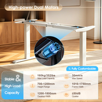 Cadre de bureau électrique réglable en hauteur avec moteur double, capacité de charge de 160 kg, pour tables de bureau réglables
