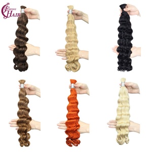 FH Venta al por Mayor # Extensiones de Cabello Virgen Brasileño Remy de Grado 350, Color Naranja Jengibre, Ondulado Profundo, Sin Trama, para Trenzas - Product Image 6