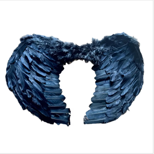 Decorazioni festa Cosplay carnevale ali <span class=keywords><strong>d</strong></span>'<span class=keywords><strong>angelo</strong></span> Halloween di alta qualità <span class=keywords><strong>piuma</strong></span> nera di medie dimensioni Opp Bag decorazioni per le feste - Product Image 3