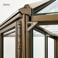 Véranda sur mesure en aluminium bronze champagne avec structure en verre, serre préfabriquée, jardin d'hiver avec verre trempé pour villa
