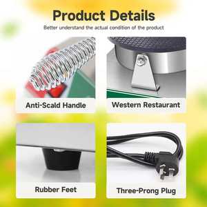 Nouvelle machine commerciale électrique à double tête en acier inoxydable pour la fabrication de rouleaux de biscuits croustillants, de cornets de crème glacée et de mini-cornets de gaufres - Product Image 5