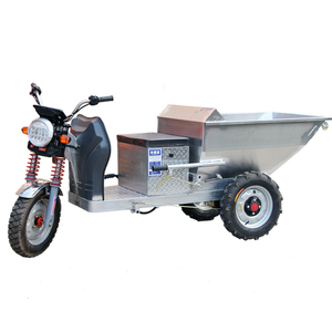 Chariot de chantier électrique à trois roues 1000W avec plateforme en acier, robuste, pour usage industriel et sur chantier, couleur argent - Product Image 1