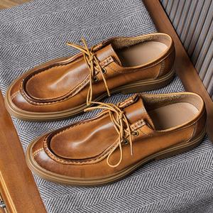 2025 Fashion Trend Men's Leather <b>Shoes</b> Formal Outdoor Leisure <b>Shoes</b> Customized Wholesale <b>Height</b> <b>Increasing</b> Waterproof Autumn - Product Image 3