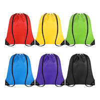 Sac à cordon en polyester robuste multicolore, sac à dos de sport en vrac avec œillets d'angle en PU