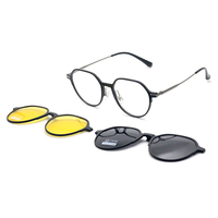 Vente en gros logo personnalisé Ultem Clip sur lunettes de soleil polarisées montures de lunettes magnétiques avec pare-soleil pour hommes 3 en 1 adulte unisexe