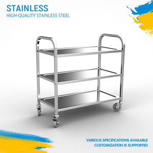 X-MING à manger et boissons Chariot d'hôtel à 3 niveaux en acier inoxydable Cuisine avec chariot de service hospitalier - Product Image 3