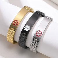 Bracelet pour Hommes et Femmes, 12 mm, Acier Inoxydable, Bracelet Médical Élastique, Bracelets et Joncs Tendance, Bijoux en Acier Inoxydable