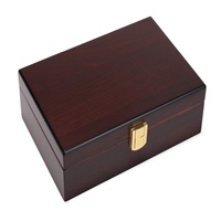 Humidor à cigares personnalisé en bois de cerisier foncé brillant avec doublure en cèdre et fermoir métallique doré – Fournisseur