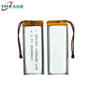 Li יון 3.7v 1250mah LP952360 ליתיום פולימר תא PL952360 נטענת סוללה עבור PCB הרכבה