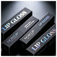 Boîte à gloss à lèvres avec impression UV en relief, logo holographique personnalisé, emballage pour rouge à lèvres, boîtes cosmétiques vides pour lèvres, vente chaude