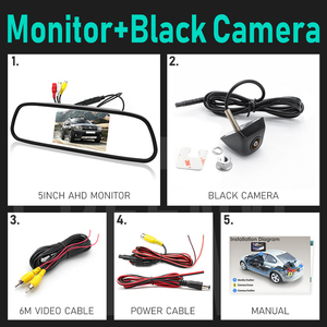 شاشة مرآة سيارة GreenYi مقاس 5 بوصات عالية الدقة مع كاميرا خلفية للسيارة بزاوية 170 درجة ورؤية ليلية فائقة الوضوح - Product Image 6