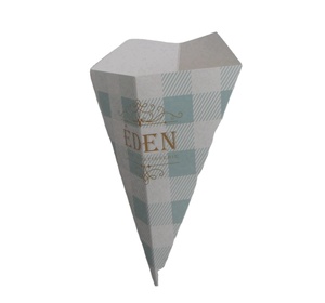 Boîte d'emballage pour crêpes en papier en forme de cône de qualité alimentaire recyclable taille personnalisée conception personnalisée porte-boîte conteneur de transport pour aliments - Product Image 2
