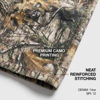 Jean Carpenter Baggy à Jambes Larges en Denim Lourd 14oz Personnalisé avec Imprimé Camouflage Real Tree pour le Streetwear Urbain Gorpcore