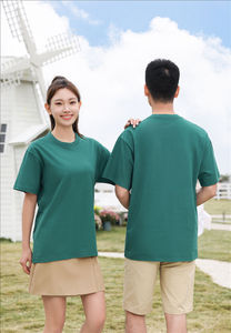 Men's <b>White</b> <b>Plain</b> Cotton T-Shirt Short Sleeve O-Neck Regular Fit Solid Color Casual Knitted Fabric Breathable - Product Image 3