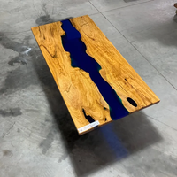 Table de salle à manger en bois de noyer massif avec résine époxy, pour la maison, les restaurants et les cuisines, directement de l'usine